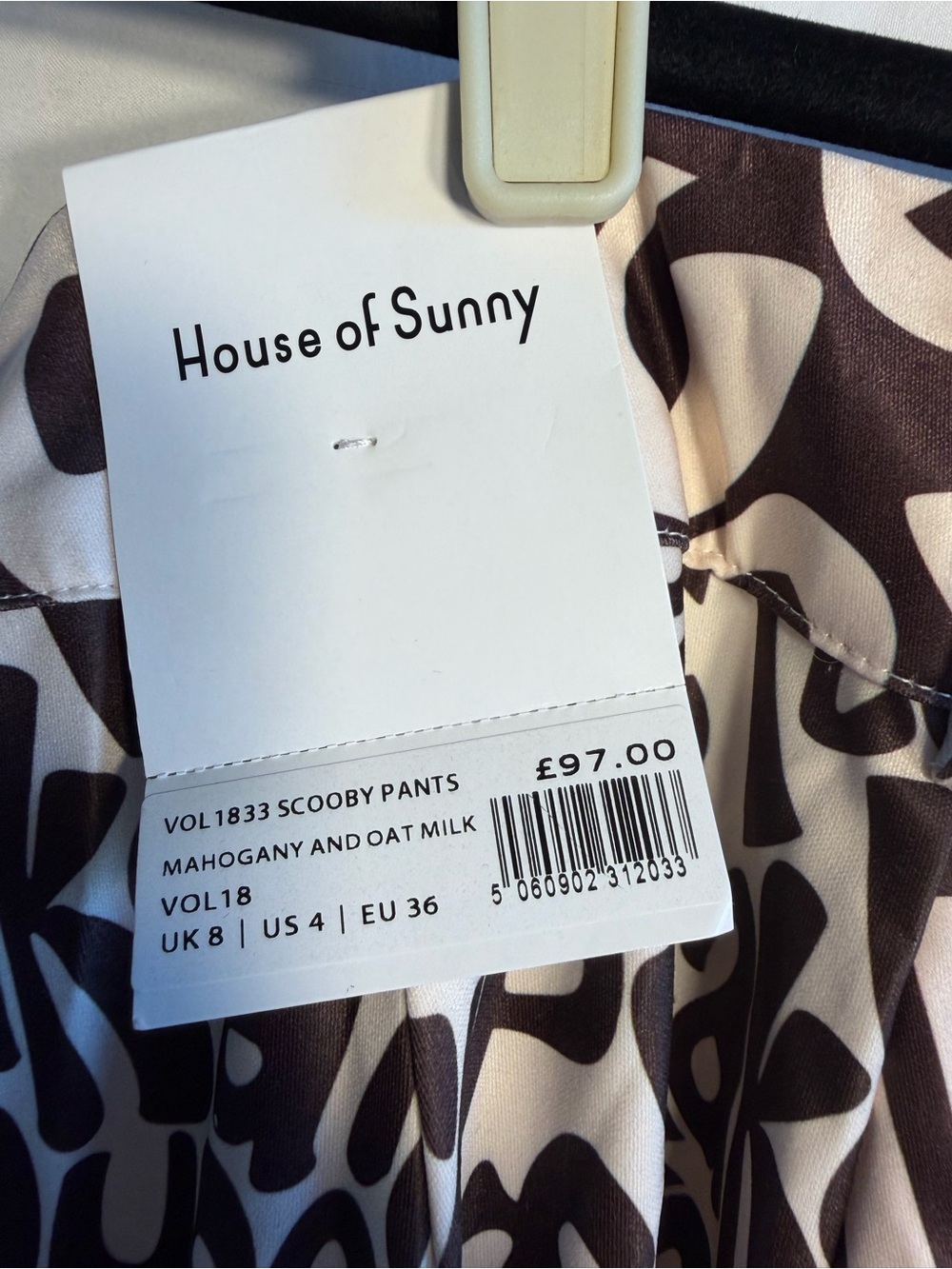 House of Sunny Wide-Leg Pants in Mahogany and Oat Milk